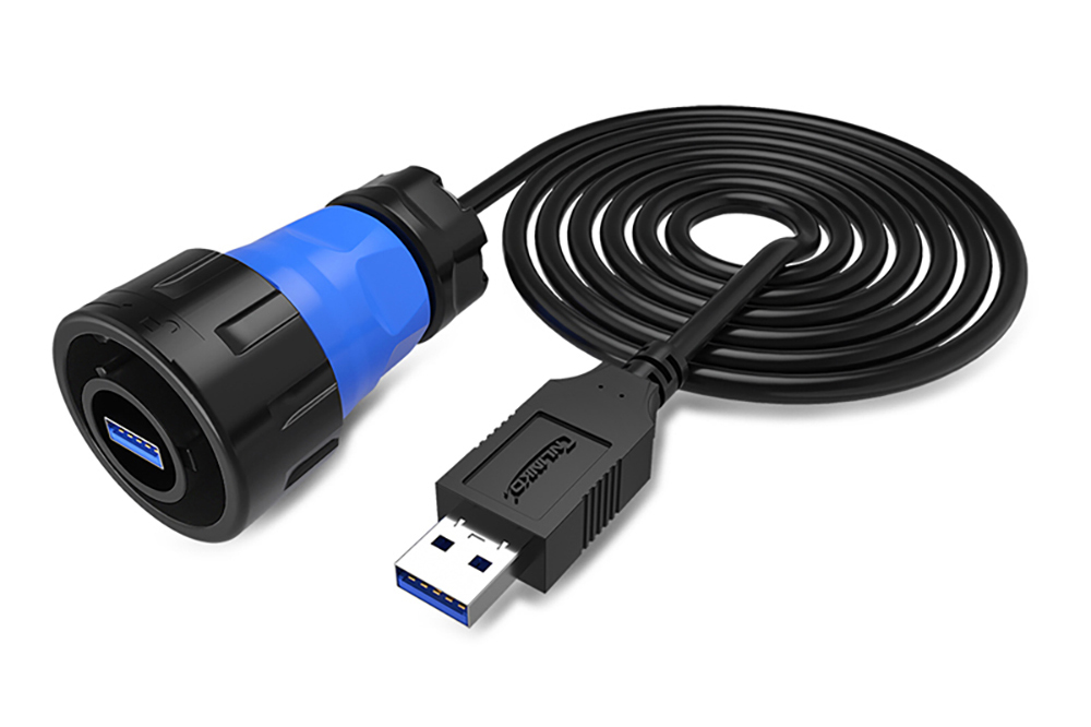 YM-24-USB3.0塑胶防水航空插头插座工业数据连接器